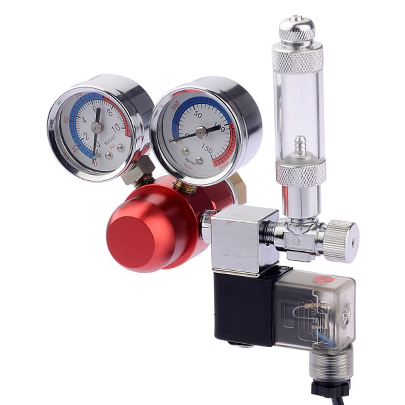 ST-04 พิพิธภัณฑ์สัตว์น้ำ CO2 เครื่องควบคุมพร้อมเครื่องวัดความดันแบบคู่และตัวนับฟองเดี่ยว